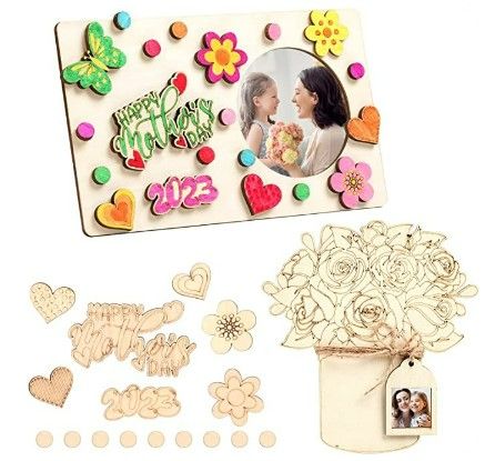 Photo 1 of (Bundle of 3) Decorate Mother Picture Frame Craft Kit, Wooden