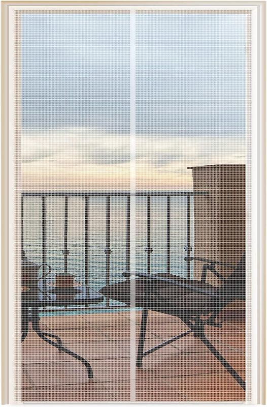 Photo 1 of (Bundle of 2) YUFER White Magnetic Screen Door Fits Door Size 38×96 Inches