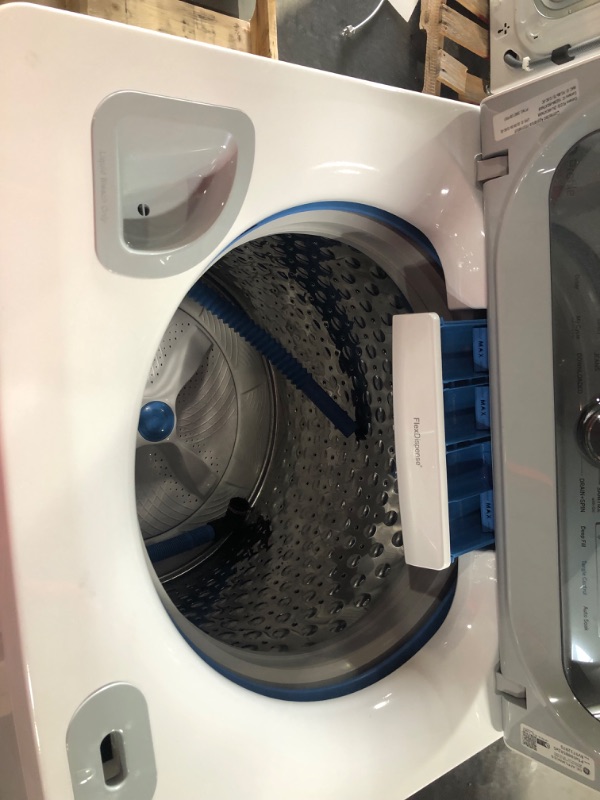 Photo 7 of ***USED AND DIRTY - POWERS ON - UNABLE TO TEST FURTHER***
GE 5.0 cu. ft. High-Efficiency Smart White Top Load Washer with Microban Technology, ENERGY STAR