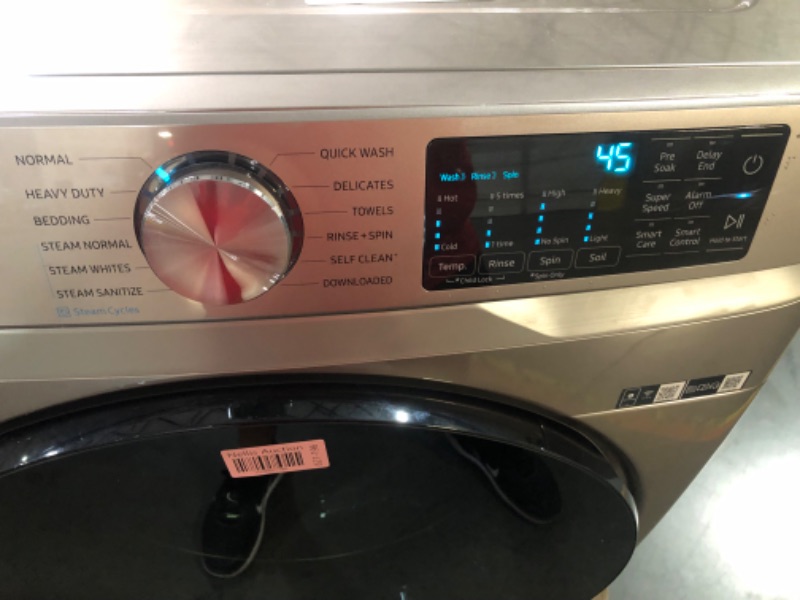 Photo 2 of **USED** TESTED POWERS ON UNABLE TO TEST FULLY  SAMSUNG  4.5 cu. ft. Large Capacity Smart Front Load Washer with Super Speed Wash - Champagne