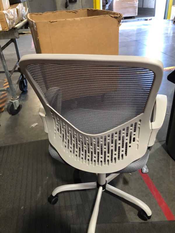 Photo 3 of Office Chair Ergonomic Computer Desk Chair Mesh Mid-Back Height Adjustable Swivel Chair with Armrest Grey