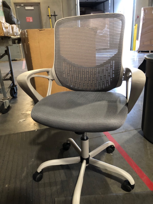 Photo 2 of Office Chair Ergonomic Computer Desk Chair Mesh Mid-Back Height Adjustable Swivel Chair with Armrest Grey