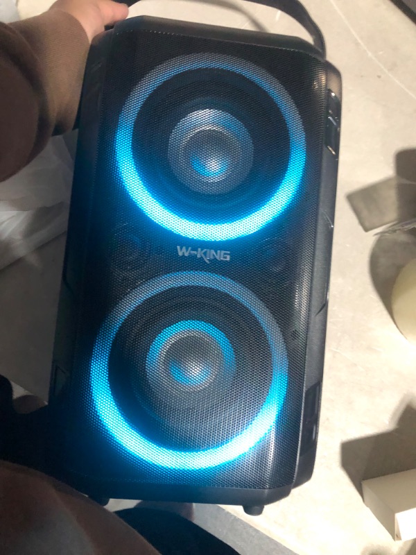 Photo 7 of W-KING 80W Bluetooth Speakers Loud, Super Rich Bass, Huge 105dB Sound Powerful Portable Wireless Outdoor Bluetooth Speaker, Mixed Color Lights, 24H Playtime, AUX, USB Playback, TF Card, Non-Waterproof