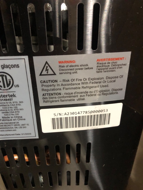 Photo 2 of [PARTS ONLY]
Frigidaire EFIC237 Countertop Crunchy Chewable Nugget Ice Maker, 44lbs per day, Auto Self Cleaning, Black Stainless