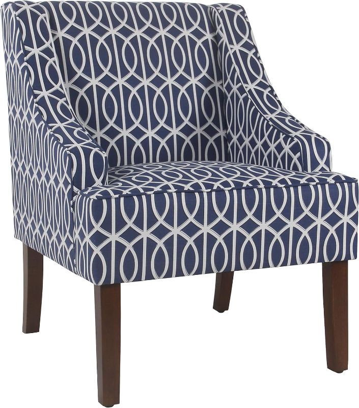 Photo 1 of ***MISSING LEGS***
HomePop Velvet Swoop Arm Living-Room-Chairs, Blue Trellis