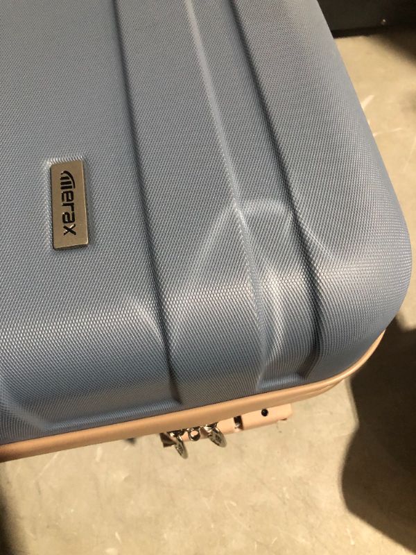 Photo 6 of ***DAMAGED - SEE NOTES***
Merax 3 Piece Expandable ABS Hardshell Luggage Sets 20/24/28 Inch New Light Blue