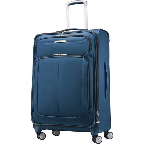 Photo 1 of **SEE PHOTO** Samsonite Solyte DLX Softside Expandable Luggage with Spinner Wheels, Midnight Black, Checked-Medium 25-Inch Checked-Medium 25-Inch NAVY BLUE