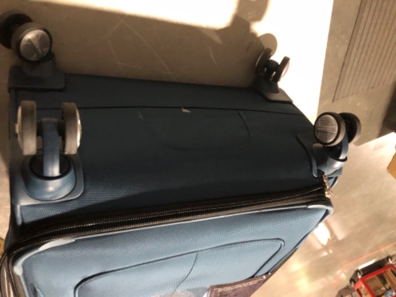 Photo 3 of **SEE PHOTO** Samsonite Solyte DLX Softside Expandable Luggage with Spinner Wheels, Midnight Black, Checked-Medium 25-Inch Checked-Medium 25-Inch NAVY BLUE