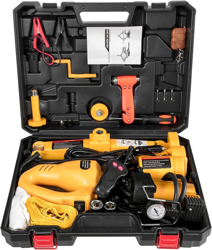 Photo 1 of VEVOR Electric Car Jack, 3 Ton 12V All-in-one Electric Scissor Jack, with Impact Wrench and Inflator Pump, for Sedans and Trucks, Tire Change and Road Emergencies