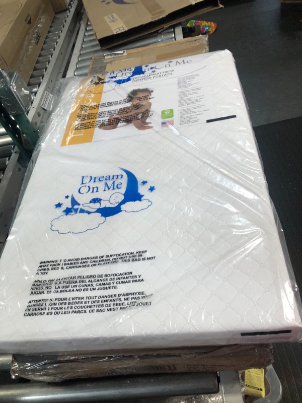 Photo 2 of *LIKE NEW* Dream On Me 3" Extra Firm Portable Crib Mattress, White