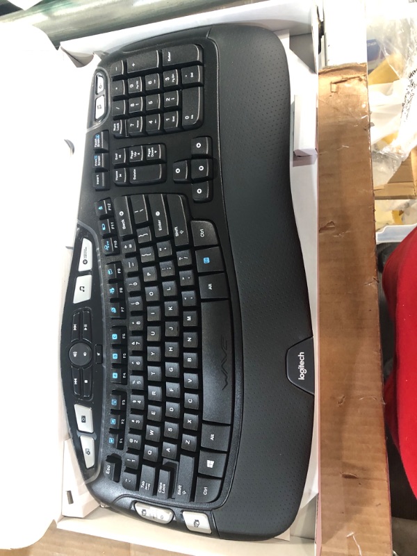 Photo 2 of Logitech K350 Wave Ergonomic Keyboard with Unifying Wireless Technology - Black