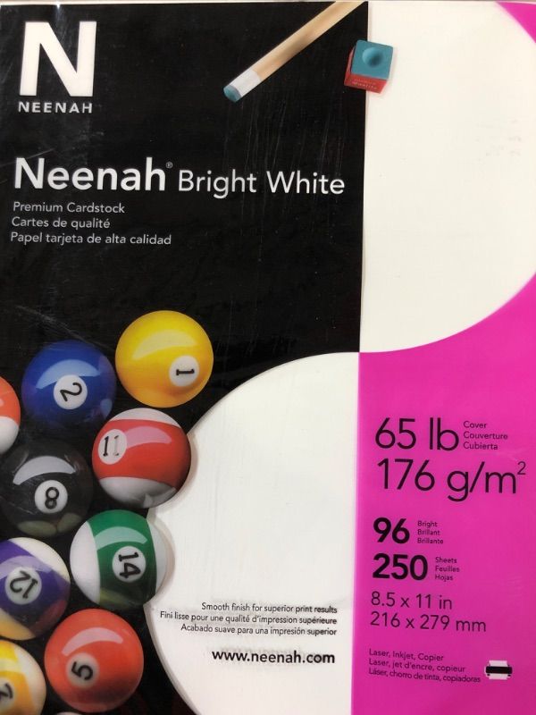 Photo 2 of Neenah 8-1/2 in. X 11 in. 65 lbs. Bright White Card Stock (250 Sheets/Pack)