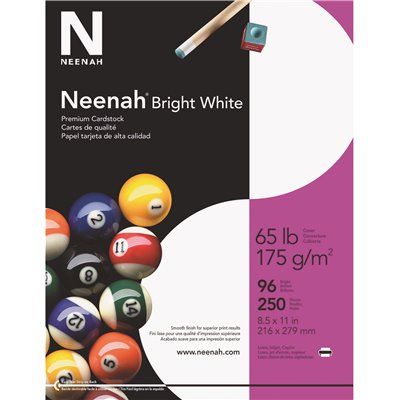 Photo 1 of Neenah 8-1/2 in. X 11 in. 65 lbs. Bright White Card Stock (250 Sheets/Pack)