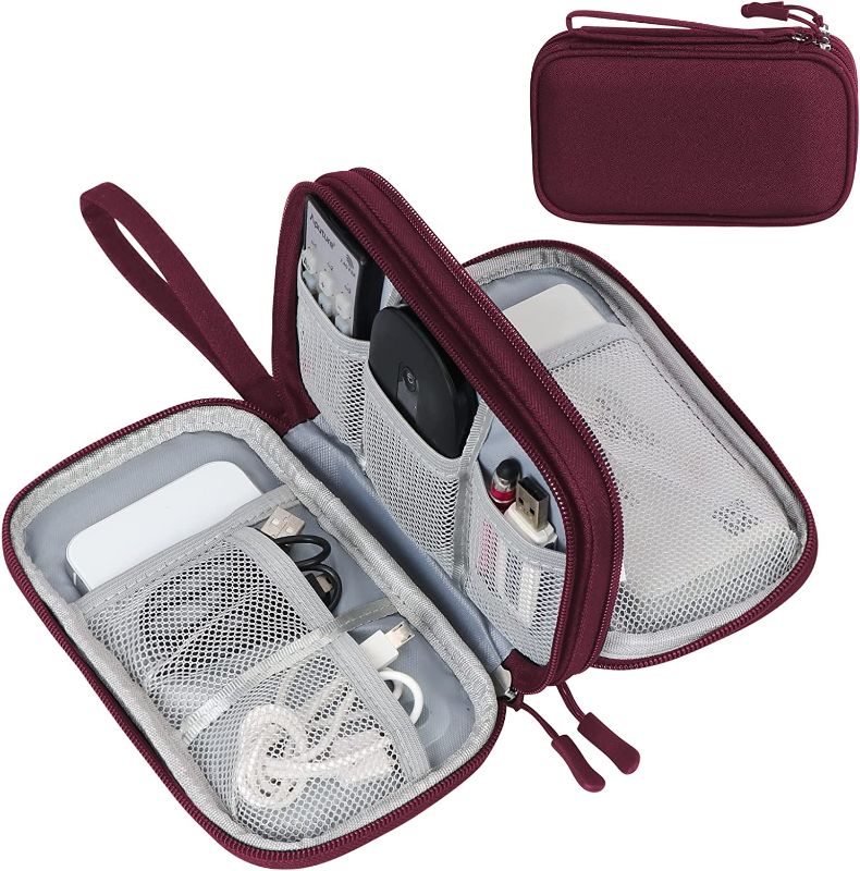 Photo 1 of FYY Electronic Organizer, Travel Cable Organizer Bag Pouch Electronic Accessories BURGANDY
