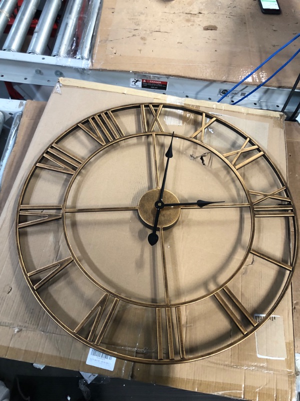 Photo 2 of **PARTS ONLY**Timelike Large Decorative Wall Clock Golden 24"