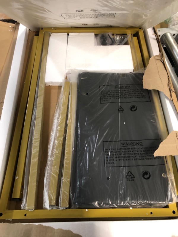 Photo 1 of *TABLE IS ALL WHITE* ODK Computer Writing Desk,White TABLE + Gold Leg 39 inch