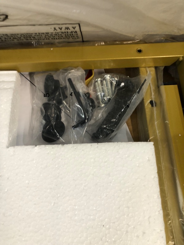 Photo 1 of *TABLE IS ALL WHITE* ODK Computer Writing Desk,White TABLE + Gold Leg 39 inch