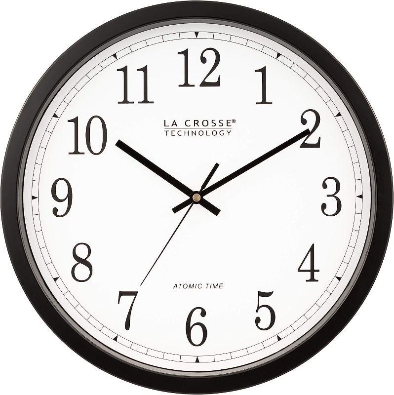 Photo 1 of (STOCK PHOTO REFERENCE ONLY) Timess 14 inchs atomic wall clock, analog digital wall clocks battery operated
