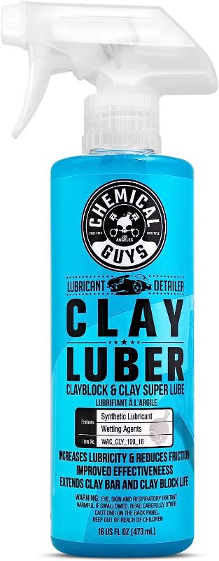 Photo 2 of Chemical Guys CLY_400 OG Light Clay Bar, Yellow (100 g),  WAC_CLY_100_16 Clay Luber Synthetic Lubricant with Wetting Agents 