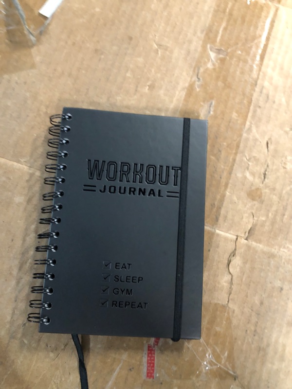 Photo 4 of Hardcover Fitness Journal Workout Planner for Men & Women - A5 Sturdy Workout Log Book to Track Gym & Home Workouts Pack of 1 Black