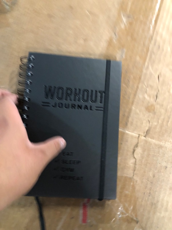 Photo 2 of Hardcover Fitness Journal Workout Planner for Men & Women - A5 Sturdy Workout Log Book to Track Gym & Home Workouts Pack of 1 Black