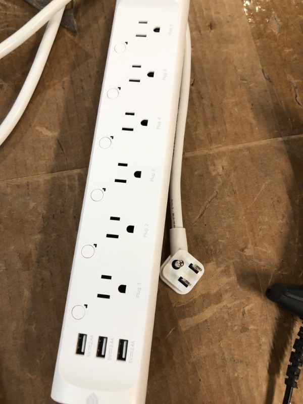 Photo 4 of 2 Prong Surge Protector with 15ft Extension Cord, NTONPOWER Power Strip Long Cord, 4-Outlet Surge Protector with 4 USB Charging Ports for Smartphone Home Office Desktop, 1700 J, White 15 ft White