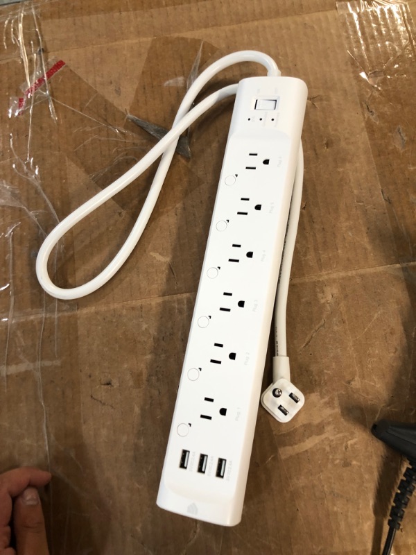 Photo 3 of 2 Prong Surge Protector with 15ft Extension Cord, NTONPOWER Power Strip Long Cord, 4-Outlet Surge Protector with 4 USB Charging Ports for Smartphone Home Office Desktop, 1700 J, White 15 ft White