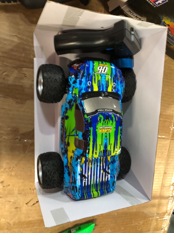 Photo 2 of DOUBLE E Ford Raptor F150 Remote Control Car 20km/h 4WD RC Car with Rechargeable Battery Headlights High Speed Off Road Monster Trucks for Boys Girls Kids, Green Green Large