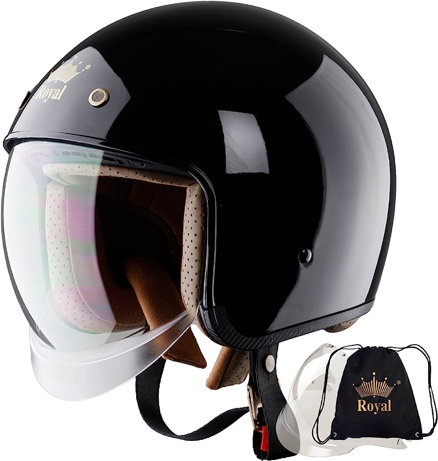 Photo 1 of Royal M139 Open Face Motorcycle Helmet - Retro Motorcycle Helmets, Vintage & Classic Style, 3/4 