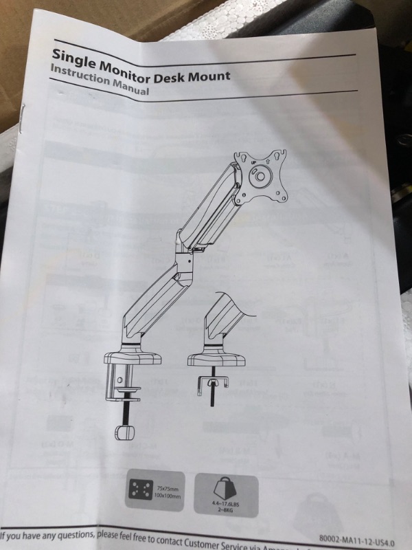 Photo 3 of MOUNTUP Single Monitor Desk Mount, Adjustable Gas Spring Monitor Arm Support Max 32 Inch, 4.4-17.6lbs Screen