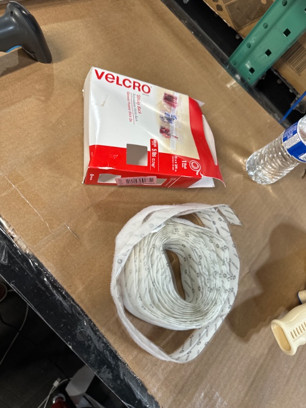 Photo 2 of VELCRO Brand - Sticky Back Hook and Loop Fasteners – Peel and Stick Permanent Adhesive Tape Keeps Classrooms, Home, and Offices Organized – Cut-to-Length Roll | 15ft x 3/4in Tape | White White 15 ft x 3/4 in Tape