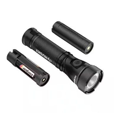 Photo 1 of 750 Lumens Dual Power LED Swivel-Head Rechargeable Flashlight with Pocket Clip and Rechargeable Battery
