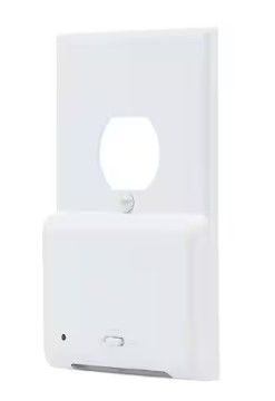 Photo 1 of White 1-Gang Duplex Powered Wall Plate with LED Nightlight
