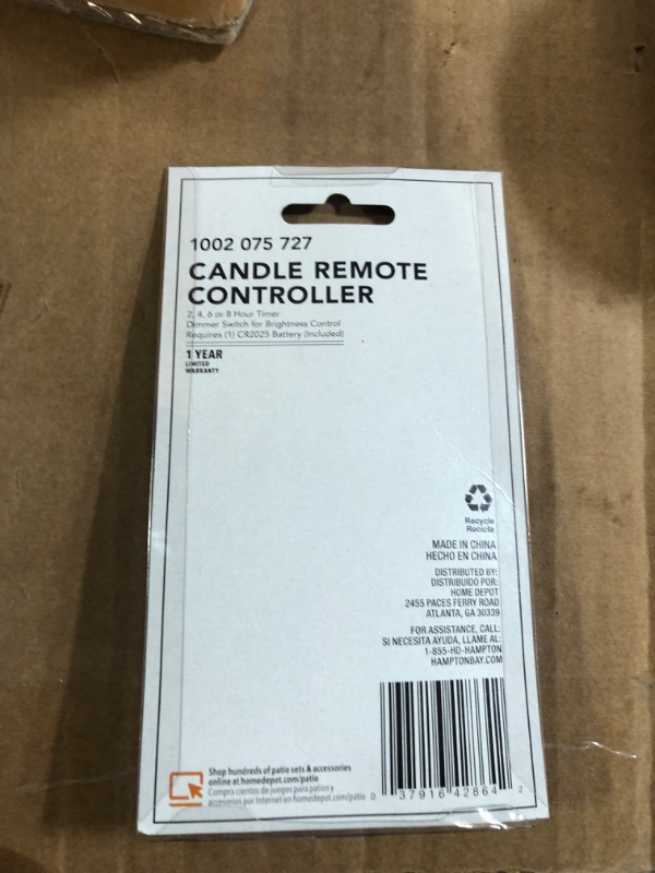 Photo 4 of Hampton Bay 10-Button Outdoor Patio Candle Remote Control, White
