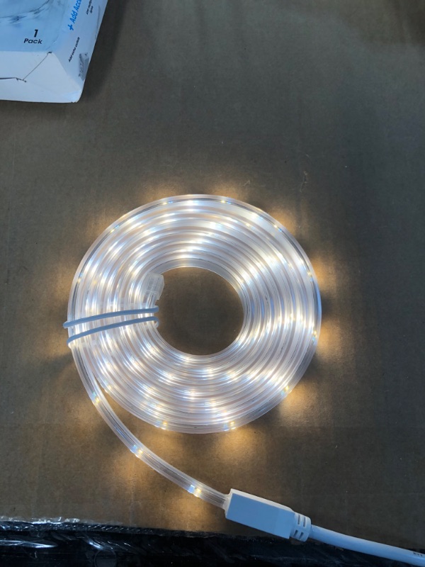 Photo 2 of Feit Electric 8 Ft. Plug-in Integrated LED White Rope Light Linkable Onesync with Color Changing CCT Selectable
