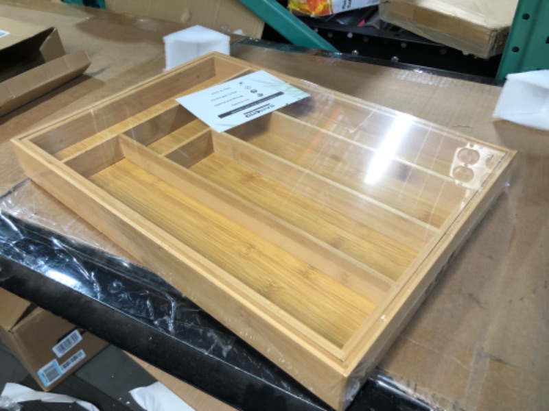 Photo 2 of **BRAND NEW** Large expandable Bamboo Drawer Organizer-Kitchen Utensil, Flatware&Silverware Organizer-Wood Adjustable Drawer Organizer