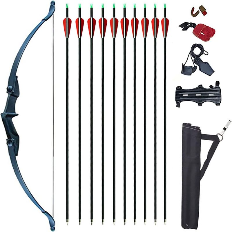 Photo 1 of **INCOMPLETE SET** Vogbel recurve bow and arrows set for adults 30lb 40lb archery bow kit 53" takedown bow suit left and right hand shooters shooting practice**SEE NOTES** 