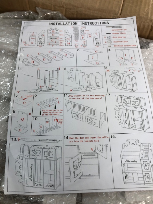 Photo 2 of **DAMAGED*** Aoparts White Kids Bookshelf, Book Racks and Cabinet, 4 Tiers Picture Album Display, 2 Book Display, 2 Toy Storage Organizer for Kids, Babies¡¯ Toddler Bookshelf