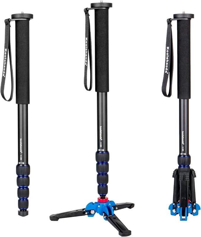 Photo 1 of Koolehaoda Professional 65-inch Camera Aluminium Monopod with Folding Three Feet Support Stand 