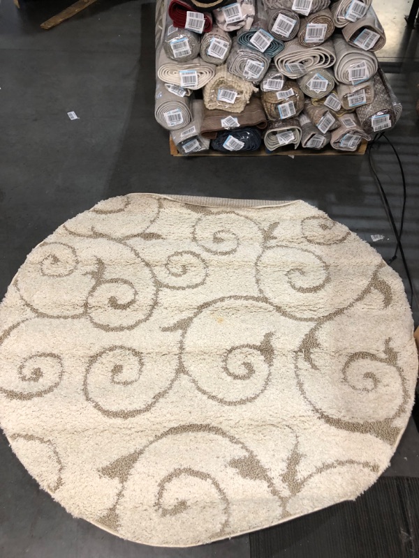 Photo 2 of *MINOR STAIN*nuLOOM Vine Swirls Maisha Shag Area Rug, 5' 3" Round