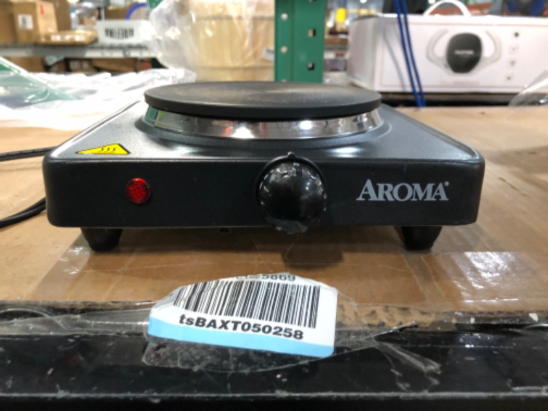 Photo 2 of *MINOR DAMAGE SEE PHOTO*Aroma Housewares AHP-303 Single Burner Hot Plate, Metal, Black