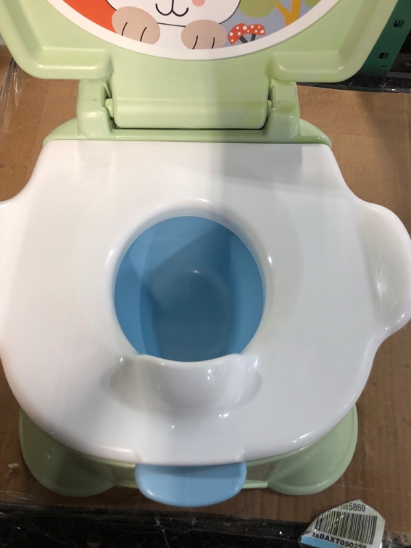 Photo 5 of Fisher-Price 3-in-1 Toddler Potty Training Toilet and Step Stool with Removable Seat Ring, Puppy Perfection