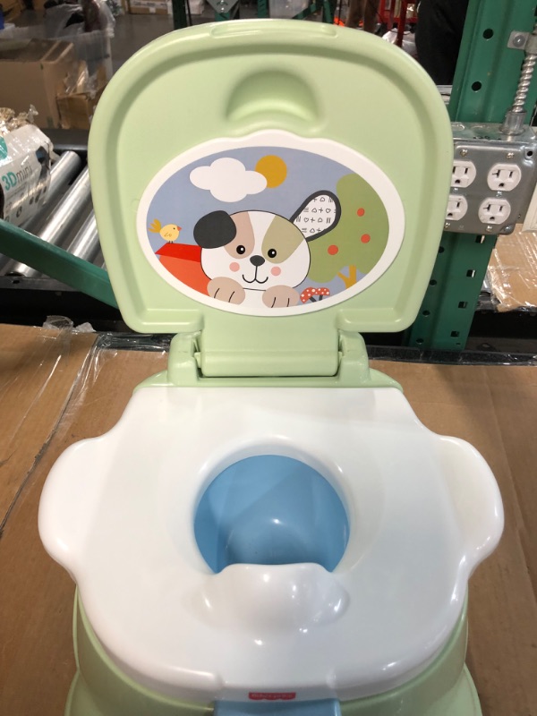 Photo 4 of Fisher-Price 3-in-1 Toddler Potty Training Toilet and Step Stool with Removable Seat Ring, Puppy Perfection