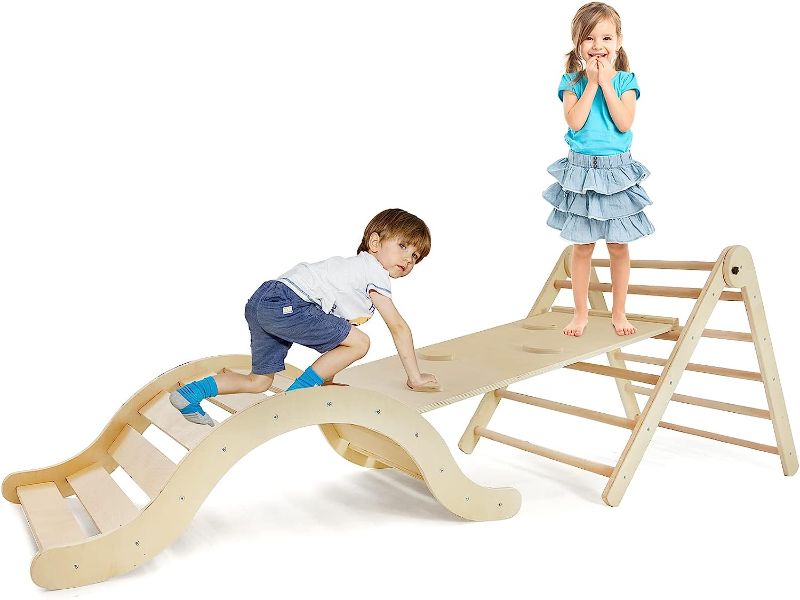 Photo 1 of bbgroundgrm Beech Pikler Triangle Set Climber 5 in 1