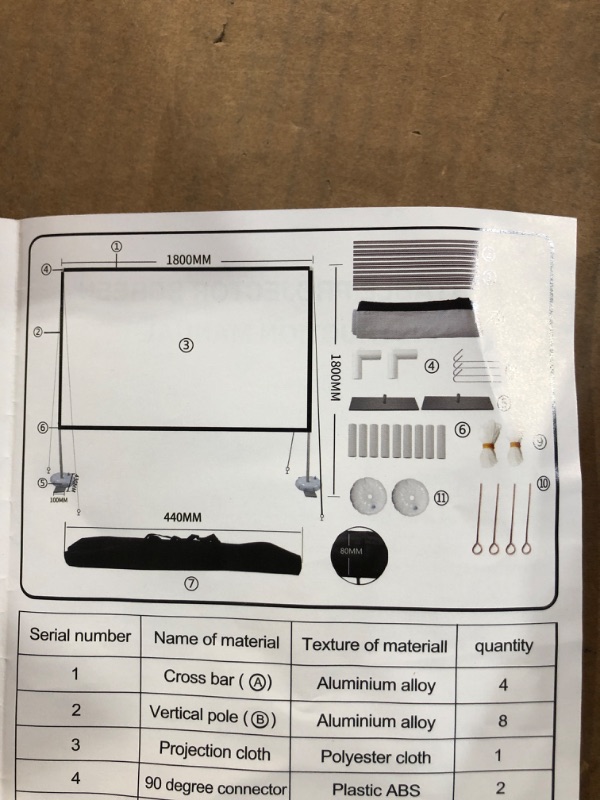 Photo 3 of (SEE NOTES) PORTABLE Projector Screen with Stand 70 inch 16:9