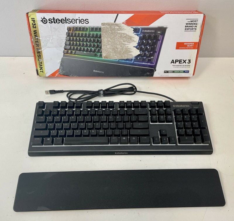 Photo 1 of **CTRL KEY GETS STUCK**
SteelSeries Apex 3 RGB Gaming Keyboard 10-Zone RGB Illumination 64812 Keyboard