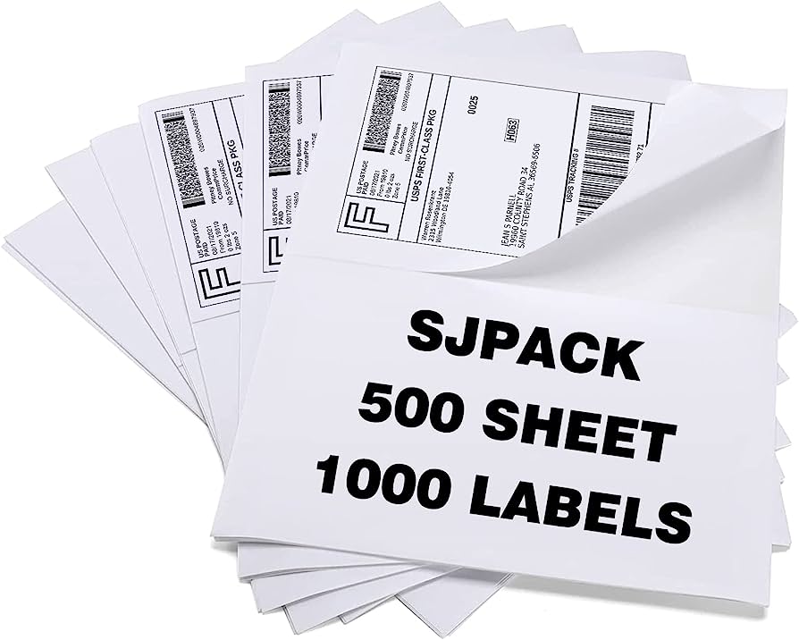 Photo 1 of 1000 Half Sheet Self Adhesive Shipping Labels 