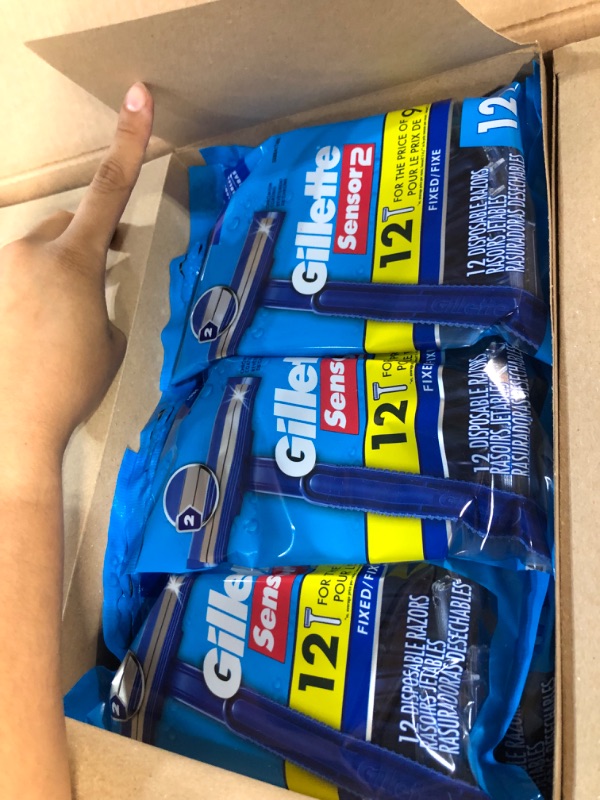 Photo 2 of **See Notes** 
Gillette Sensor2 Men's Disposable Razors, 12 pack of 12 count 