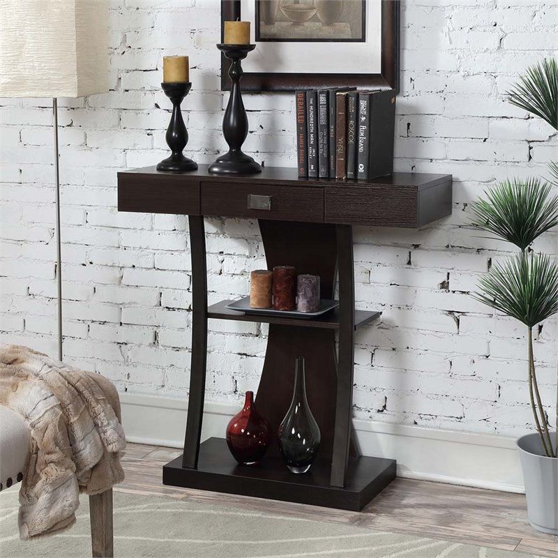 Photo 1 of **FOR PARTS ONLY**
Convenience Concepts Newport 34 in. Espresso Standard Rectangle Console Table with Drawers