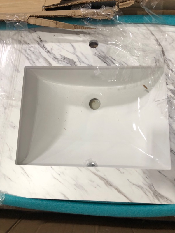 Photo 5 of *STOCK PHOTO FOR REFERENCE*~60 in. W x 10 in. Vanity Top in Volakas Marble with Single White Sink 